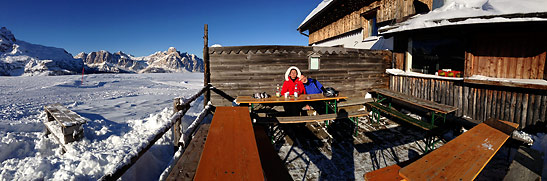 dining and watering hole in the Dolomites