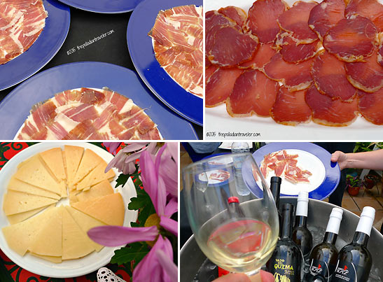 plates of acorn-fed hams and sausages and regional cheeses with Andalusian wines and sherries at Hacienda Eriz