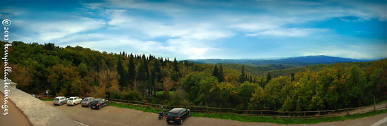 panoramic view of Chianti wine country