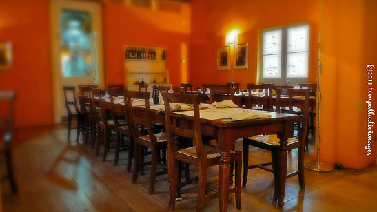 interior of the upscale Osteria di Fonterutoli