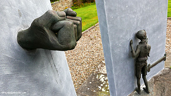 closeup of The Great Famine Memorial