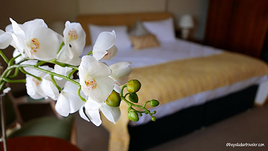 flowers in a suite, Castle Oaks House Hotel