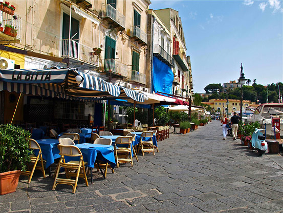 street scene along Porto Ischia, Ischia