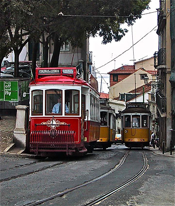 streetcar in Lisbon, Portugal