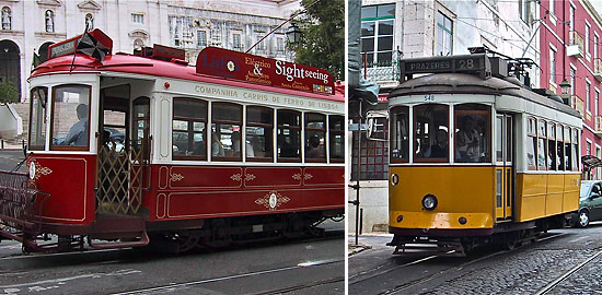 overhauled classic electric trolleys, Lisbon