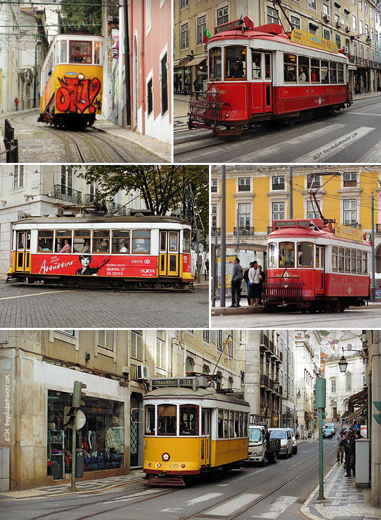 above-ground classic trams in Lisbon