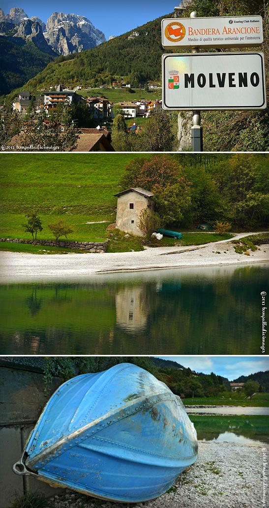 the the bandiera arancione (orange flag) of the Italian Touring Club and more scenes around Molveno