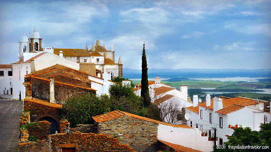 white-washed houses at the medieval village of Monsaraz