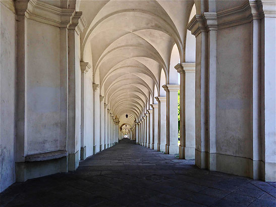 interior view of the archway leading to the summit of Monte Berico