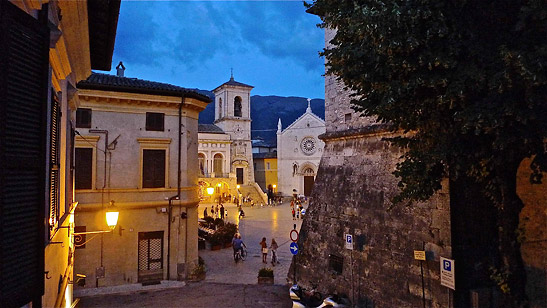 Norcia, Umbria at night