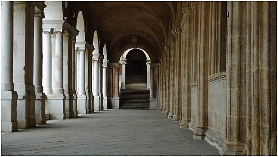 view inside the loggia of the Basilica Palladiana - Vicenza, Italy
