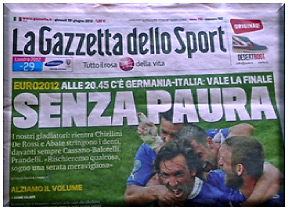 front page of La Gazzetta dello Sport, Italy's sports daily