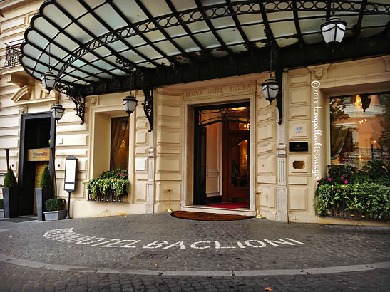 entrance  to the Hotel Regina Baglioni, Rome
