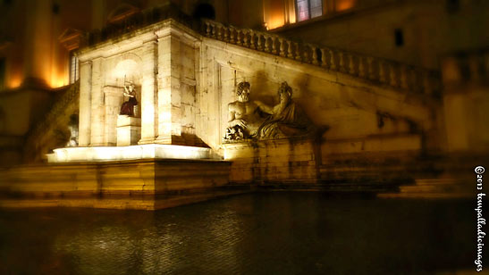 marble sculpture of greek god on the steps of Capitoline hill