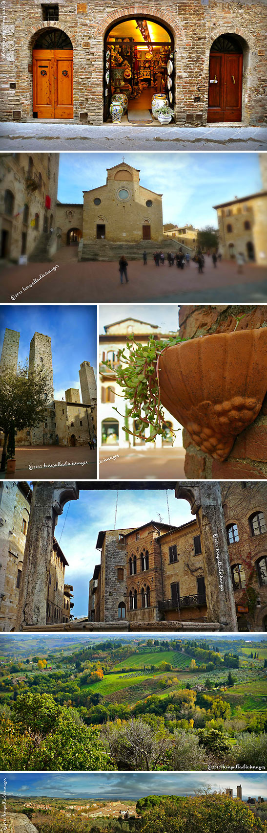 scenes in San Gimignano, Tuscany