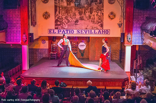 a flamenco couple onstage