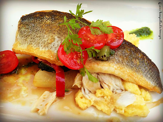 fish dish at the Amelia Canta, Saint-Emilion