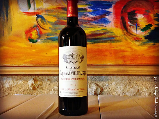lone wine offered for tasting at the Chateau Cardinal Villemaurine, Saint-Emilion