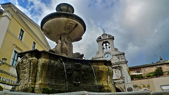 a fountain at the Piazza del Commune, Sutri, Lazio, Italy