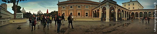 visitors on their way to the Vatican Museums