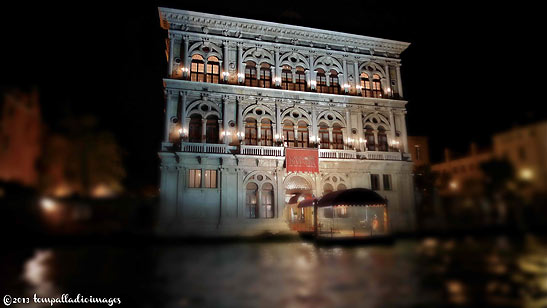 building on the Grand Canal at night, Venice 