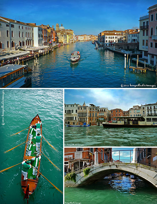 various scenes of the Grand Canal in Venice