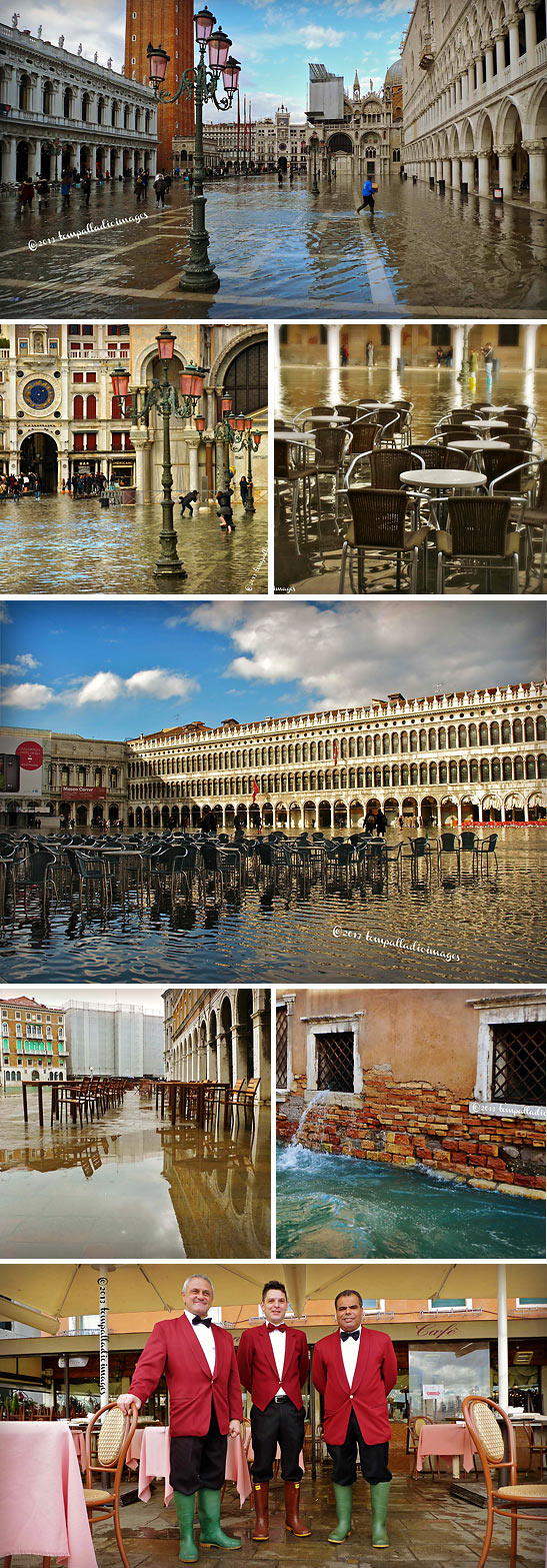 scenes of Venice at aqua alta