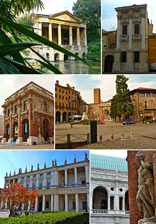 some of the buildings in Vicenza designed or reconstructed by Palladio