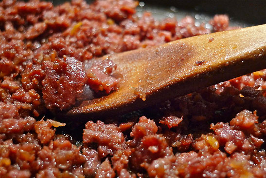 tastasale or minced and seasoned pork cooking