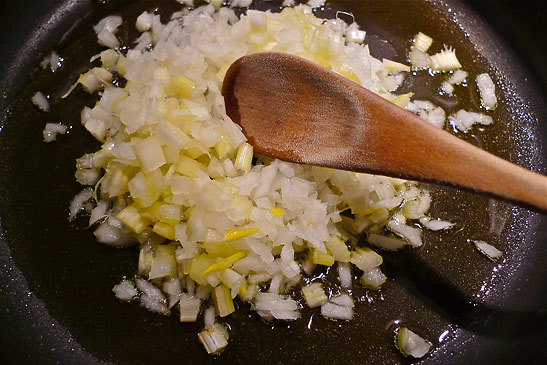 celery-onion mix sauted in olive oil