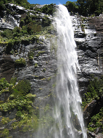 one of the many waterfalls in spring, South Island, New Zealand